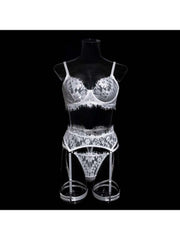 Embroidery Lace Up High Rise Sexual Sets