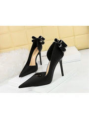 Bow Pure Color Noble Heels
