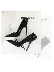 Bow Pure Color Noble Heels