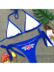 Solid Color Low Rise Fitted Bikinis