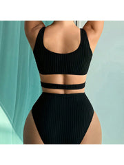 Solid Color High Rise Fitted One-Pieces