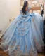 2024 Sky Blue Princess Quinceanera Dress