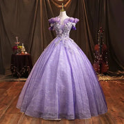 Purple Tulle Quinceañera Ball Gown