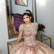 Stunning Beaded Tassel Quinceanera Dress with Keyhole Back
