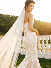 Unique Lace Mermaid Wedding Dress 2024
