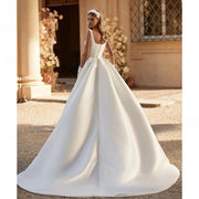 Sleeveless A-Line Court Train Wedding Dress 2024