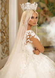 Elegant Princess Lace Long Sleeve Vintage Wedding Dress