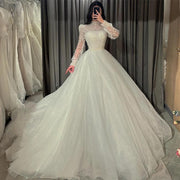 2024 Vintage Glitter Lace Bridal Gown