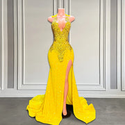 2024 Yellow Sequin Prom Dress: Luxury Mermaid Style