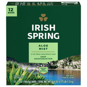 Irish Spring Bar Soap for Men, Aloe Mist Deodorant Bar Soap, 3.7 Oz, 12 Pack