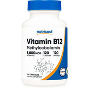 Nutricost Vitamin B12 (Methylcobalamin) 5000mcg, 120 Capsules - Vegetarian Caps, Non-GMO, Gluten Free B12 Supplement