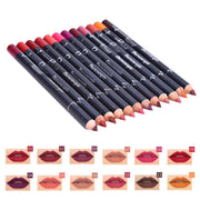 12Pcs Professional Waterproof Lipliner Pencil Smooth Natural Lip Liner Pen Lip Long Lasting Moisturizer Cosmetic Makeup
