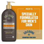 Gold Bond Men's Essentials Everyday Body and Hand Lotion & Cream for Dry Skin 14.5oz