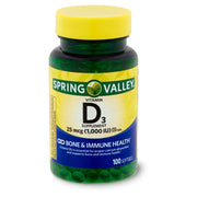 Spring Valley Vitamin D3 Softgels;  25 mcg;  1000 IU;  100 Count