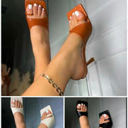 New Slippers Women Summer Slides Fine Heel Slipper Waterproof Slides Sandal Platform Bottom Sexy Pumps for Female Party Shoes