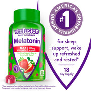 Vitafusion Max Strength Melatonin Gummy Supplements;  Strawberry Flavored;  100 Count