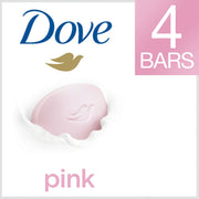 Dove Beauty Bar Gentle Skin Cleanser Pink More Moisturizing Soap, 3.75 oz, 4 Bars