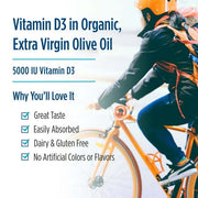 Nordic Naturals Vitamin D3 5000 IU Softgels, Supports Healthy Bones, 120 Ct