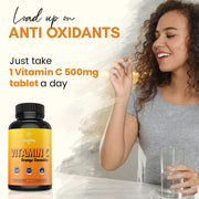 Vitamin C 500mg Orange Flavor Chewable Immune Support Supplement with Antioxidants 120 Capsules