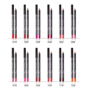12Pcs Professional Waterproof Lipliner Pencil Smooth Natural Lip Liner Pen Lip Long Lasting Moisturizer Cosmetic Makeup