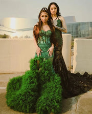 Green Prom Dress For Women 2023 Sweetheart Sequin Split Evening Gown Mermaid Party Dress