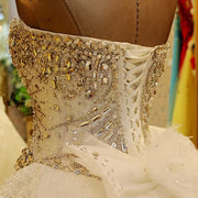 Luxury Ball Gown Fluffy Sweetheart Crystal Beading Diamond Wedding Dresses Real Photo Vestidos De Novia 2023 Custom Made WS68M