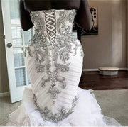 Wedding Dress 2023 Mermaid Big Train Sweetheart Crystal Beaded Sequins Luxury Sexy Bride Dress Custom Made KW41