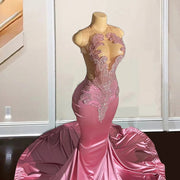 Pink Diamond Mermaid Prom Dress 2024