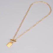 18K Gold Rose Plate OT Necklace
