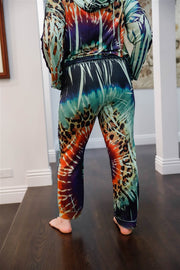 Multi Color Print Hooded Top & Pants Set