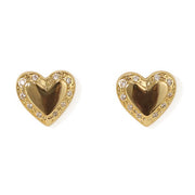Gold Heart Zircon Earring