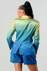 Get ready for the holiday ombre blazer suit set