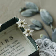 Silver Zircon Flower Earring