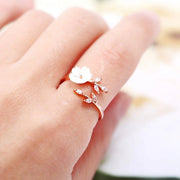 Adjustable Cherry Blossom Rings in Rose Gold