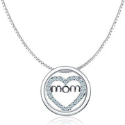 Mom Necklace Heart Circle Of Love Silver