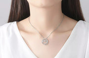 Mom Necklace Heart Circle Of Love Silver