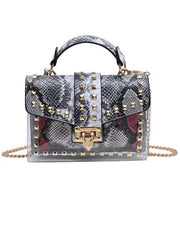 Studded Clear Satchel With Inner Bag