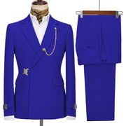 2 Pieces blue Men's Business Suits