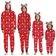 2023 Christmas Family Matching Outfits Elk Ear Hooded Rompers Jumpsuit Adults Kids Clothing Set Pajamas Overall Xmas Family Look