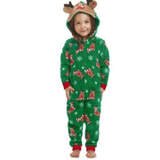 2023 Christmas Family Matching Outfits Elk Ear Hooded Rompers Jumpsuit Adults Kids Clothing Set Pajamas Overall Xmas Family Look