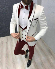 2023 Fashion Men Wedding Groom Blazer Business Casual Suits Italian Design Slim Custom Made Three-piece Set Jacket Pants Vest