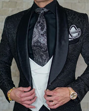 2023 Fashion Men Wedding Groom Blazer Business Casual Suits Italian Design Slim Custom Made Three-piece Set Jacket Pants Vest