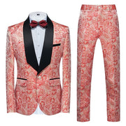 Fashion New Men's Casual Boutique Business Wedding Host Flower Color Suits 3 Pcs Set Dress Blazers Jacket Pants Vest Coat