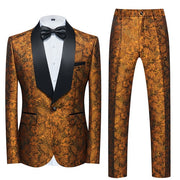 2023 Fashion New Men's Casual Boutique Business Wedding Host Flower Color Suits 3 Pcs Set Dress Blazers Jacket Pants Vest Coat