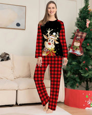 2023 New Christmas Family Pajamas Set Mom Dad Kids Baby Matching Outfits Elk Print Cute Sleepwear Xmas Family Look Clothing Sets