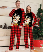 2023 New Christmas Family Pajamas Set Mom Dad Kids Baby Matching Outfits Elk Print Cute Sleepwear Xmas Family Look Clothing Sets