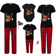 2023 New Short Sleeve Family Christmas Pajamas Set Cartoon Cute Soft 2 Pieces Suit Adults Kids Matching Outfits Baby&Dog Rompers