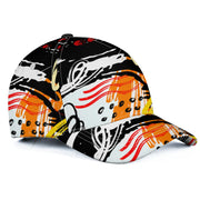 Sports Snapback Hat, Orange Graphic Adjustable Hat - Unisex