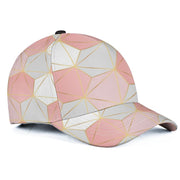 Sports Snapback Hat, Graphic Pink & White Geometric Style Sports Cap /