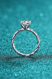 1 Carat Moissanite 6-Prong Twisted silver Ring